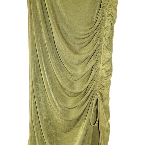 ASOS In The Style Plus, Ruched Detail Midi Skirt in Green (18) - Picture 3 of 12